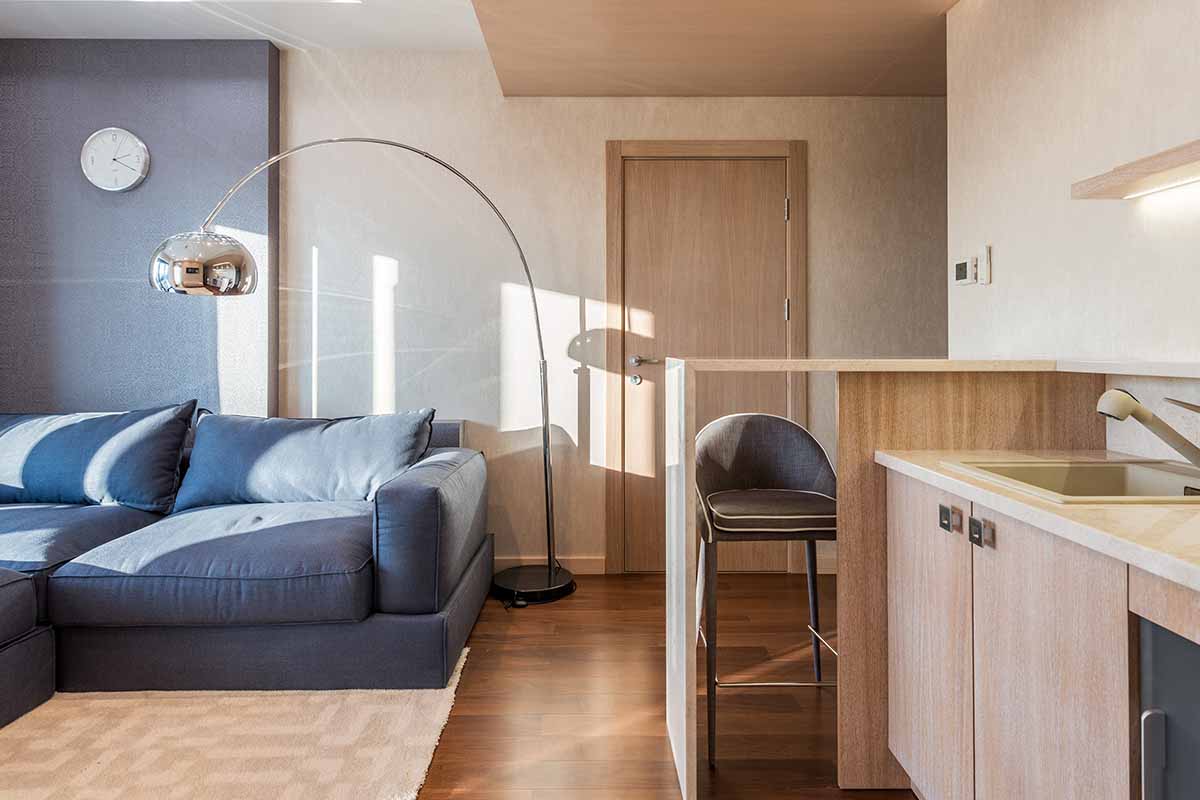 muebles de salón con cocina abierta