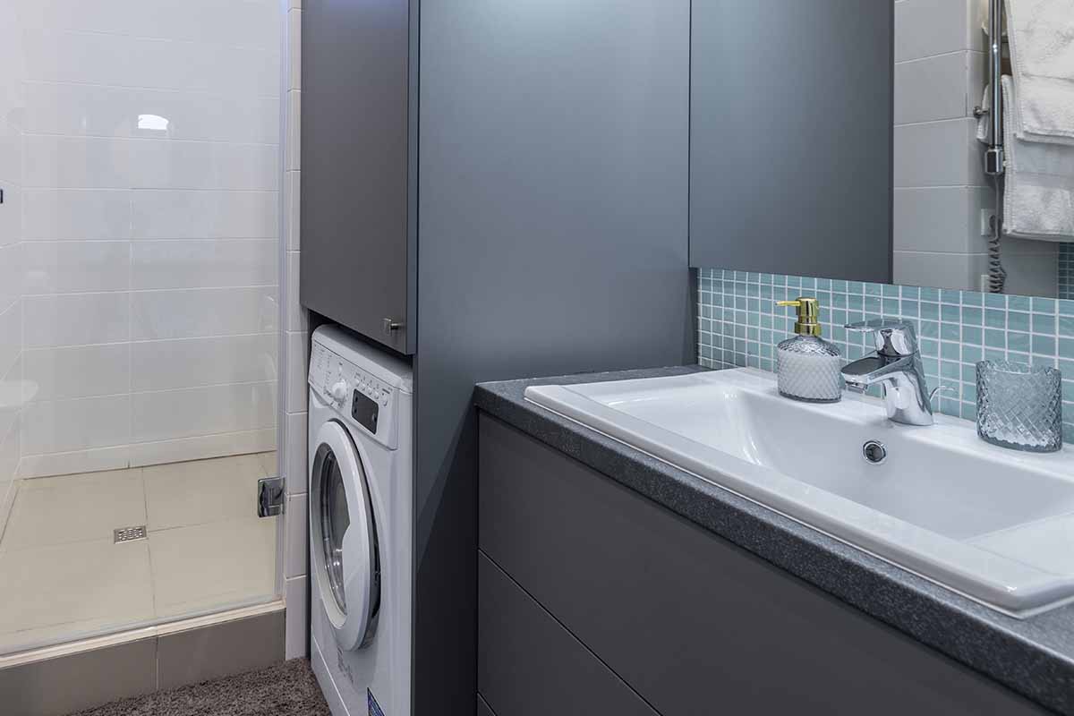 bagno con lavatrice
