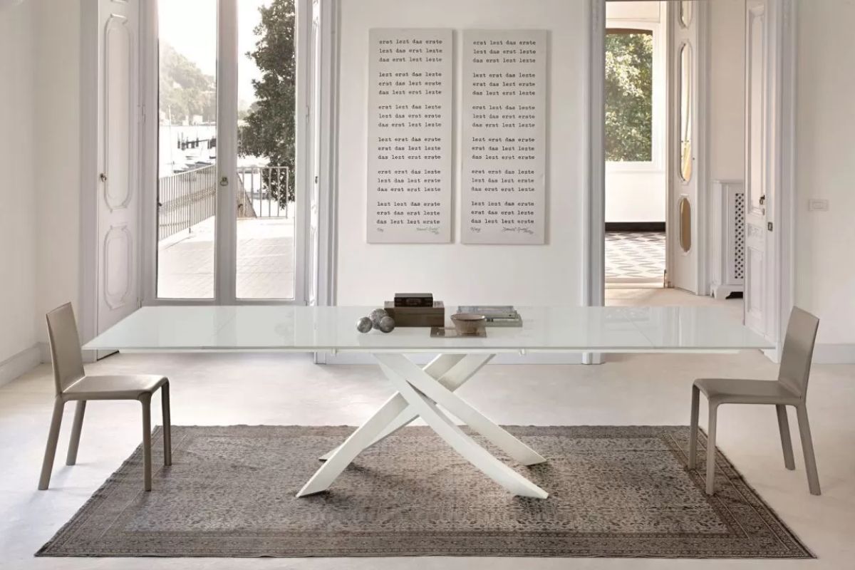 Tavolo Artistico Bontempi Casa 20.13 20.00 fisso in cristallo - Arredare Moderno