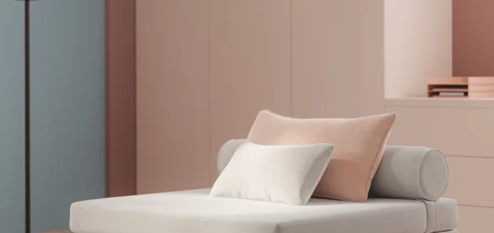 Letto singolo imbottito Max di Twils disposto contro una parete