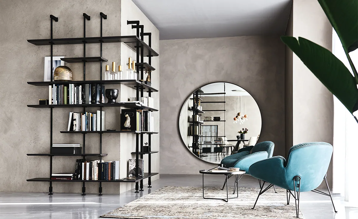 Regal Airport von Cattelan Italia mit Stützen und unterschiedlich langen Regalböden