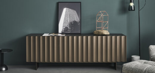 Madia di design Dorian di Bonaldo con fronte scanalato