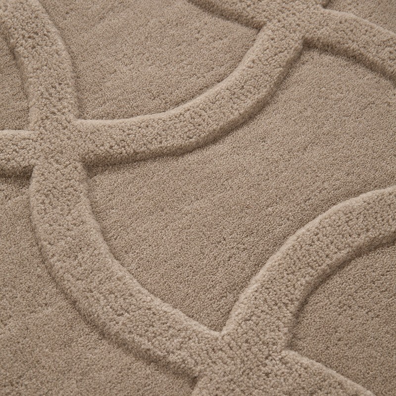 Tappeto Twiggy Taupe di Mohebban in lana color tortora